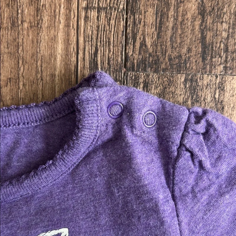 GAP Purple Baby Bodysuit cat on witche’s broom Halloween